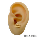 Boucles d'oreilles dorées signe du zodiaque verseau en acier inoxydable