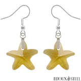 Boucles d'oreilles pendantes à étoiles de mer ambre en verre création