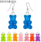 Boucles d'oreilles pendantes créations oursons en acrylique 8 couleurs