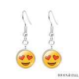 Boucles d'oreilles pendantes à Emoji love you