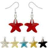 Boucles d'oreilles pendantes à étoiles de mer en verre six couleurs