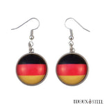 Boucles d'oreilles pendantes à drapeau de l'Allemagne