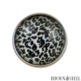 Bouton pression à camouflage guépard noir et blanc pour bijoux interchangeables