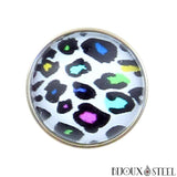 Bouton pression à camouflage léopard coloré pour bijoux interchangeables