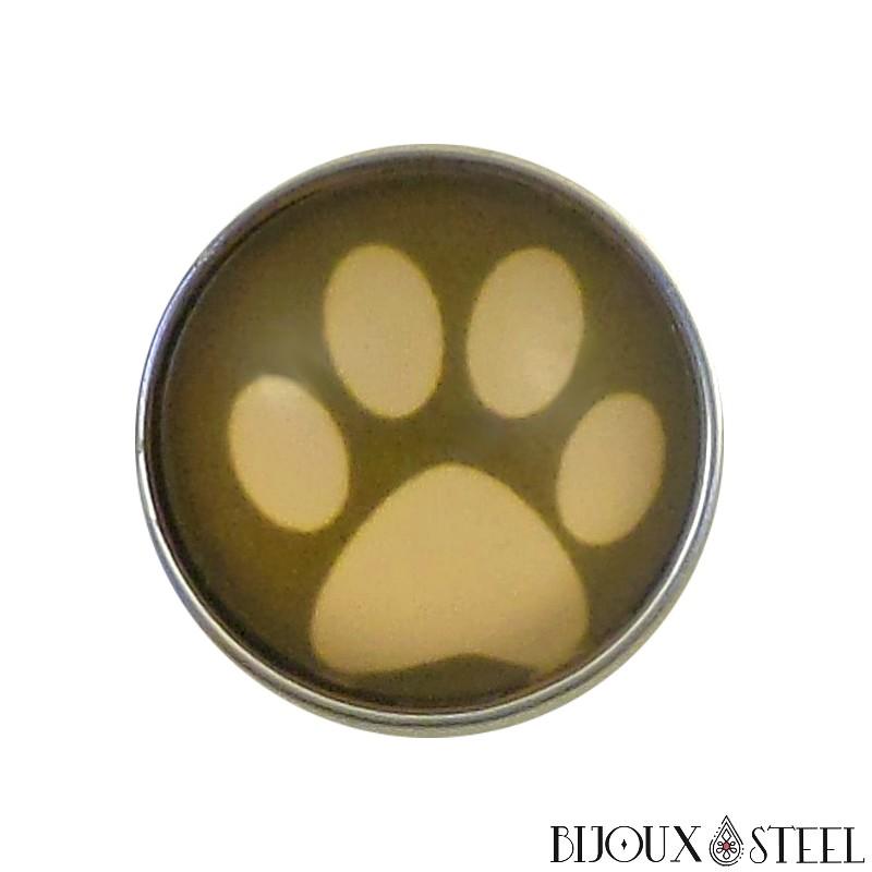 Boutons Pression Quiges 12mm Argenté - Patte De Chien Pour Personalisation Bijoux