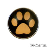 Bouton pression à patte de chien chat beige foncé et noir pour bijoux interchangeables