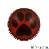 Bouton pression à patte de chien chat rouge foncé et noir pour bijoux interchangeables