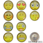 Boutons pressions emoji ou émoticônes pour bijoux interchangeables