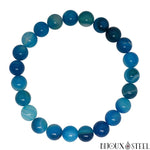 Bracelet à perles d'agate bleue 8mm