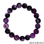 Bracelet à perles d'agate violette 10mm