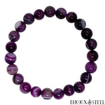 Bracelet à perles d'agate violette 8mm