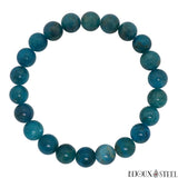 Bracelet à perles d'apatite bleue 8mm en pierre naturelle
