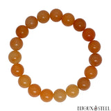 Bracelet à perles d'aventurine orange 10mm