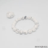 Bracelet à perles d'howlite en pierre naturelle 10mm