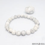 Bracelet à perles d'howlite en pierre naturelle 8mm