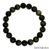 Bracelet à perles d'obsidienne dorée 10mm