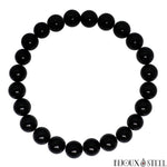 Bracelet à perles d'onyx noir 8mm en pierre naturelle