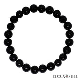 Bracelet à perles d'onyx noir 8mm en pierre naturelle