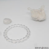 Bracelet à perles de quartz cristal de roche en pierre naturelle 8mm