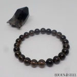 Bracelet à perles de quartz fumé en pierre naturelle 8mm