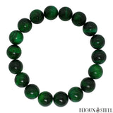 Bracelet en perles d'oeil de tigre vert 10mm