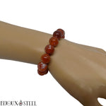 Bracelet ajustable en perles d'agate de feu 10mm