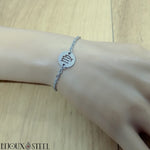 Bracelet femme argenté signe astrologique vierge en acier chirurgical