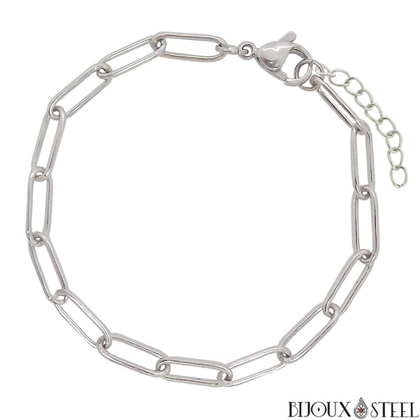 Bracelet chaîne trombone en acier inoxydable 304 résistant au ternissement en gros pour création
