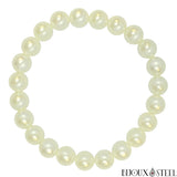 Bracelet de perles blanches nacrées 8mm