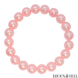 Bracelet de perles roses nacrées 10mm