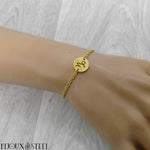 Bracelet doré signe astrologique capricorne en acier chirurgical