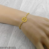 Bracelet doré signe astrologique des gémeaux en acier chirurgical