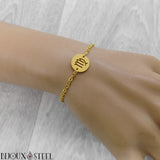 Bracelet femme doré signe astrologique vierge en acier chirurgical