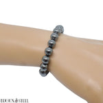 Bracelet élastique à perles d'hématite 8mm en pierre naturelle