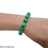Bracelet élastique à perles de malachite 10mm en pierre naturelle