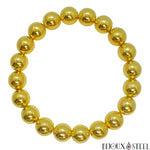Bracelet élastique en perles dorées 10mm