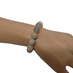 Bracelet élastique en perles d'agate grise 10mm en pierre naturelle