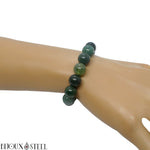 Bracelet élastique en perles d'agate mousse 10mm en pierre naturelle
