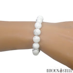 Bracelet élastique en perles d'howlite 10mm en pierre naturelle