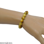 Bracelet élastique en perles d'oeil de tigre caramel 8mm en pierre naturelle
