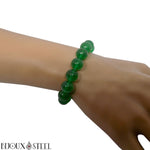 Bracelet élastique en perles de jade de Malaisie 10mm en pierre naturelle