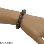 Bracelet élastique en perles de labradorite 10mm en pierre naturelle