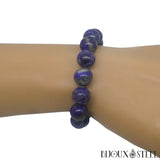 Bracelet élastique en perle de lapis lazuli 10mm en pierre naturelle