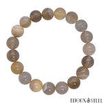 Bracelet en perles d'agate grise 10mm en pierre naturelle