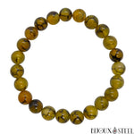 Bracelet en perles d'agate veine de dragon jaune 8mm