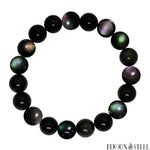 Bracelet en perles de d'obsidienne oeil céleste arc-en-ciel 10mm