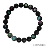 Bracelet en perles d'obsidienne oeil céleste 8mm