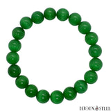 Bracelet en perles d'oeil de chat vert 10mm