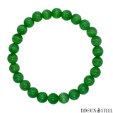 Bracelet vert en perles d'oeil de chat 8mm