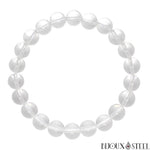Bracelet en perles de cristal de roche 8mm en pierre naturelle
